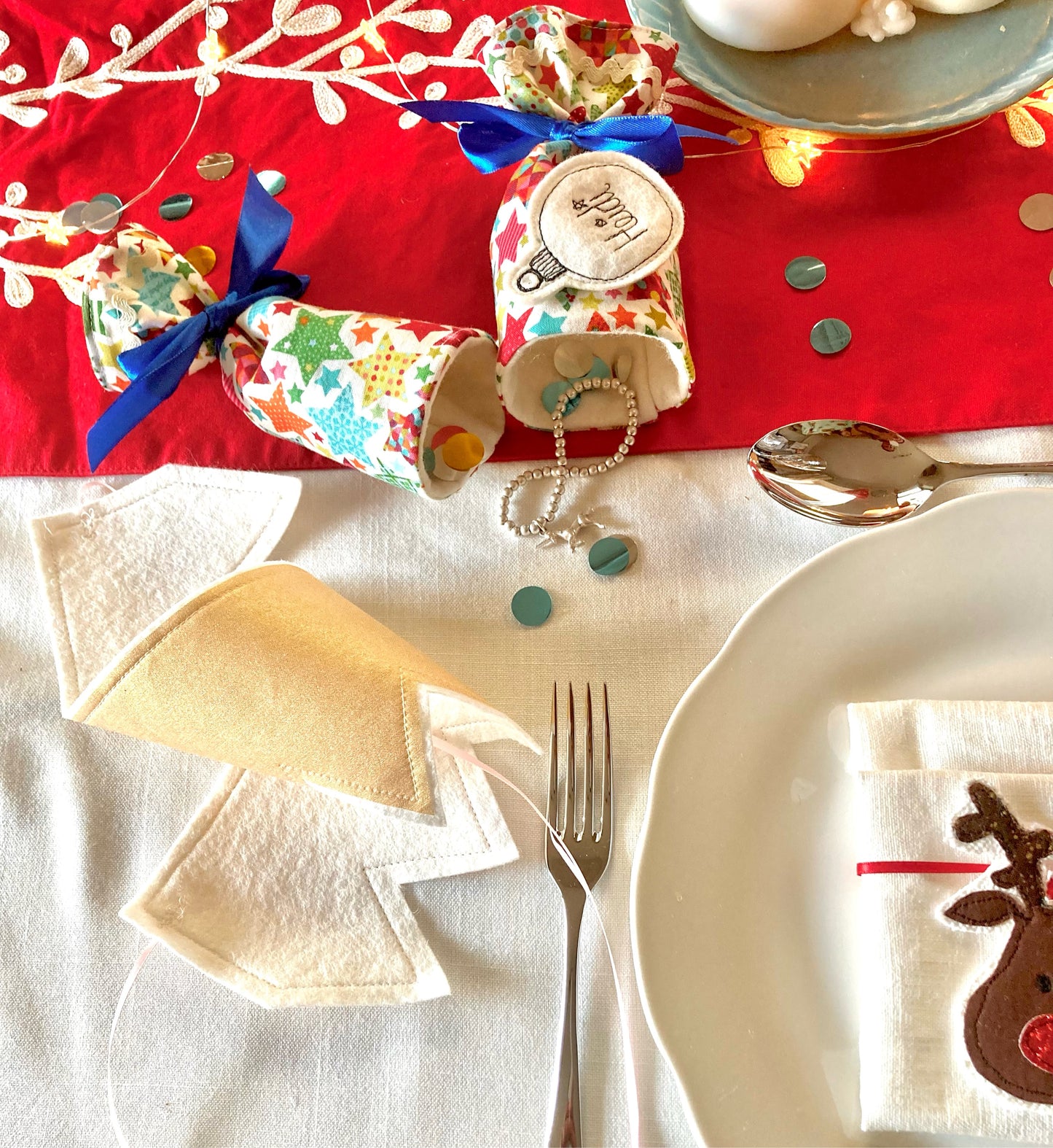Reusable Pullable Fabric Christmas cracker Edit alt text